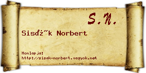 Sisák Norbert névjegykártya