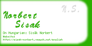 norbert sisak business card